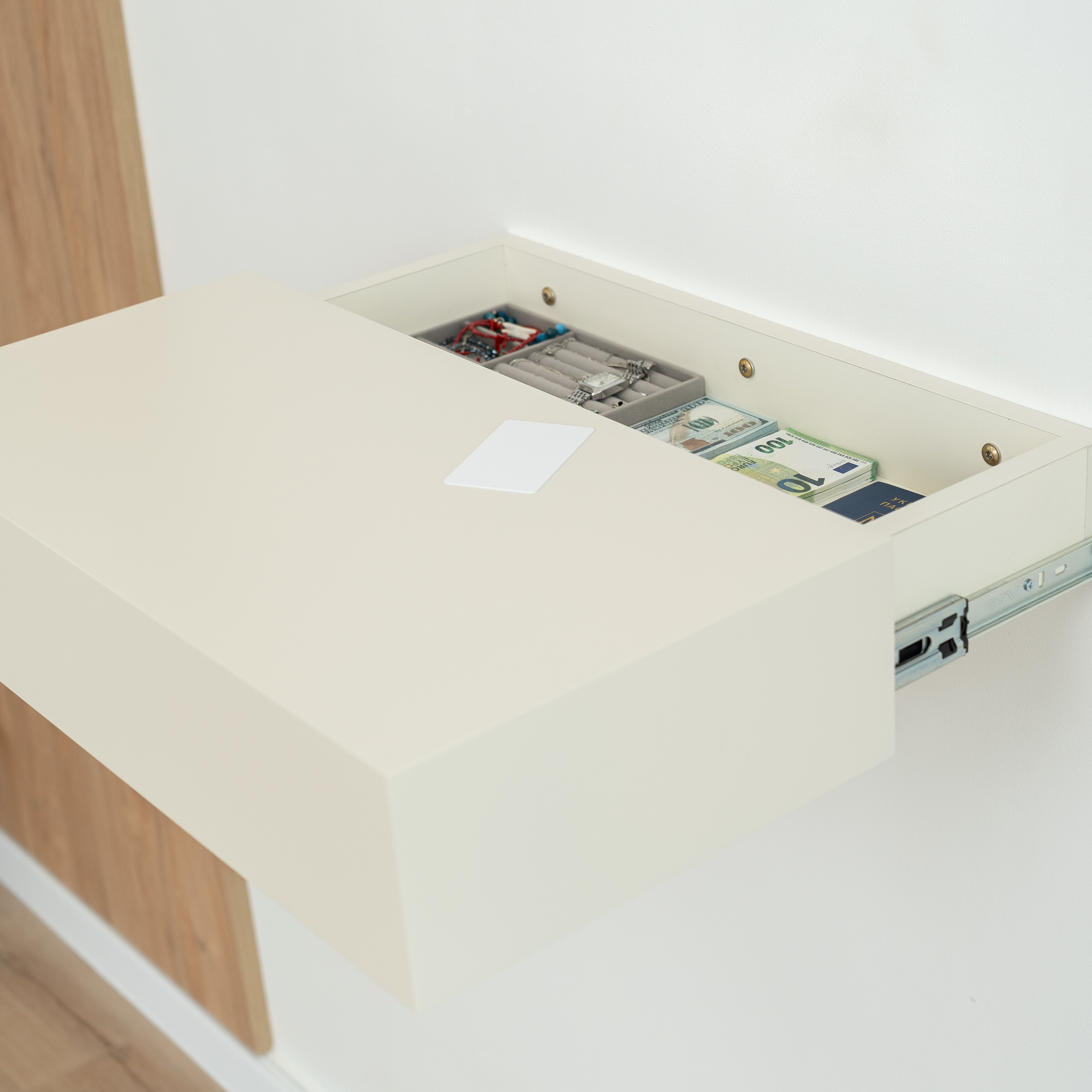 Smart Hidden Drawer Shelf - Pearl White