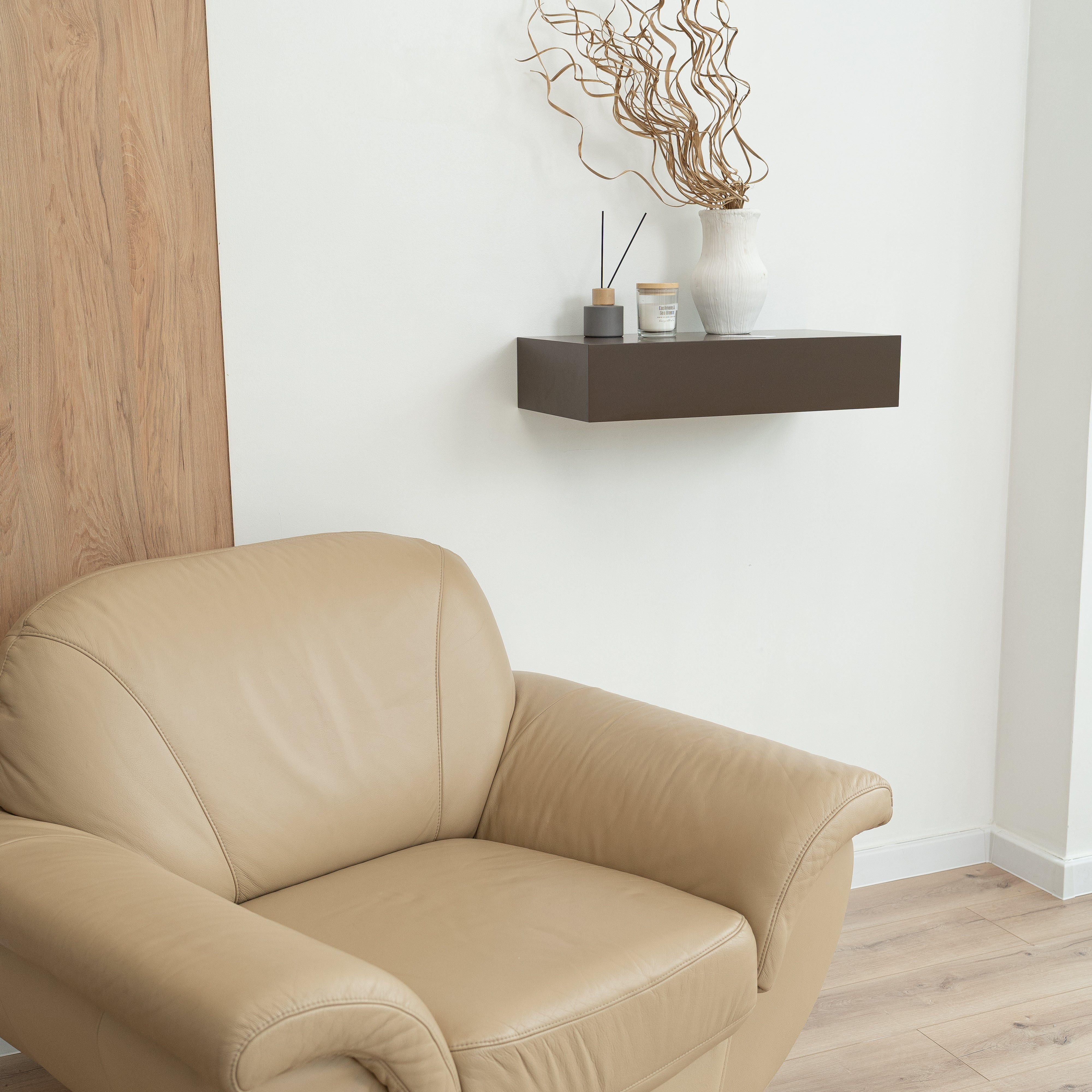 Smart Hidden Drawer Shelf - Sepia Brown