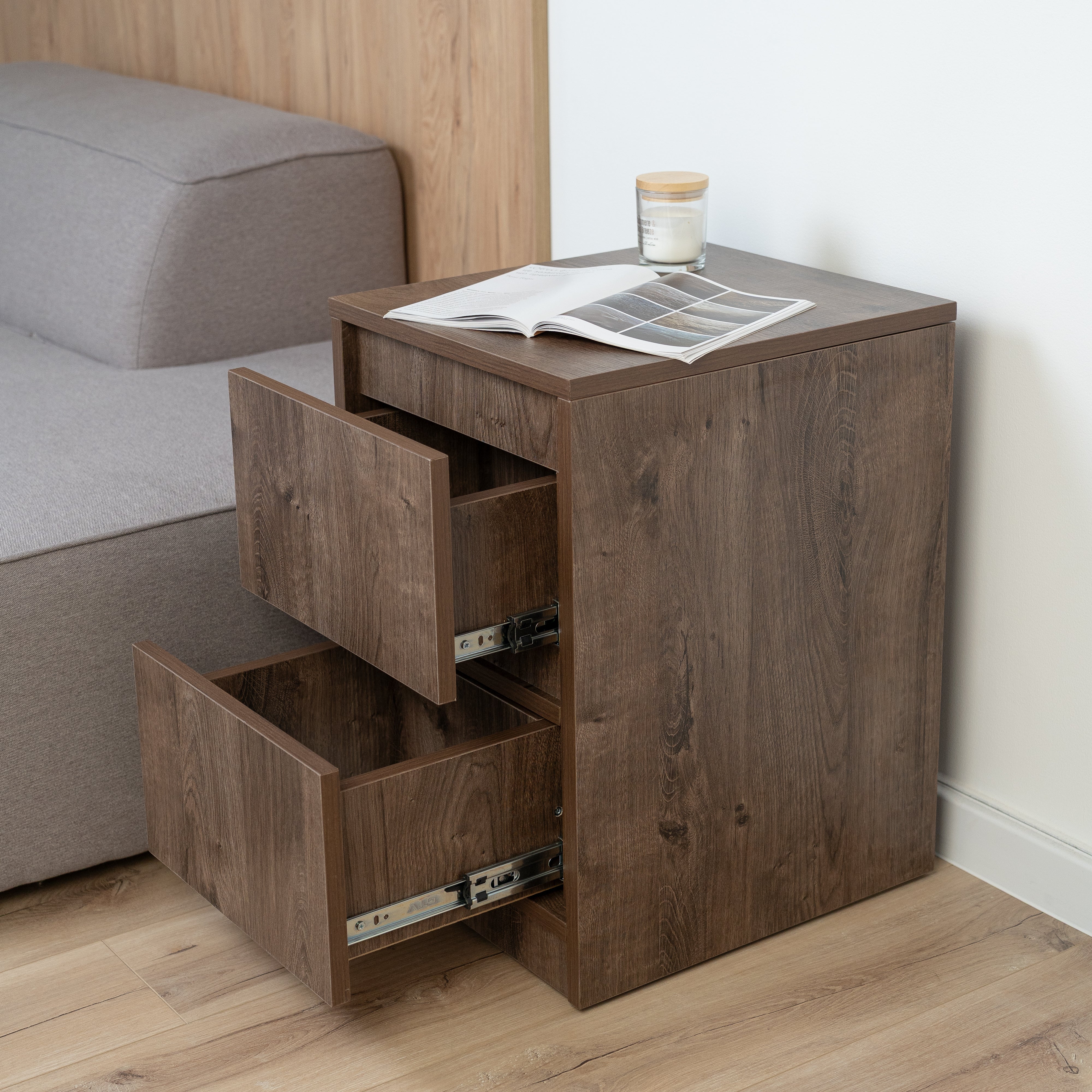 Bedside table with Locked Hidden Storage B26
