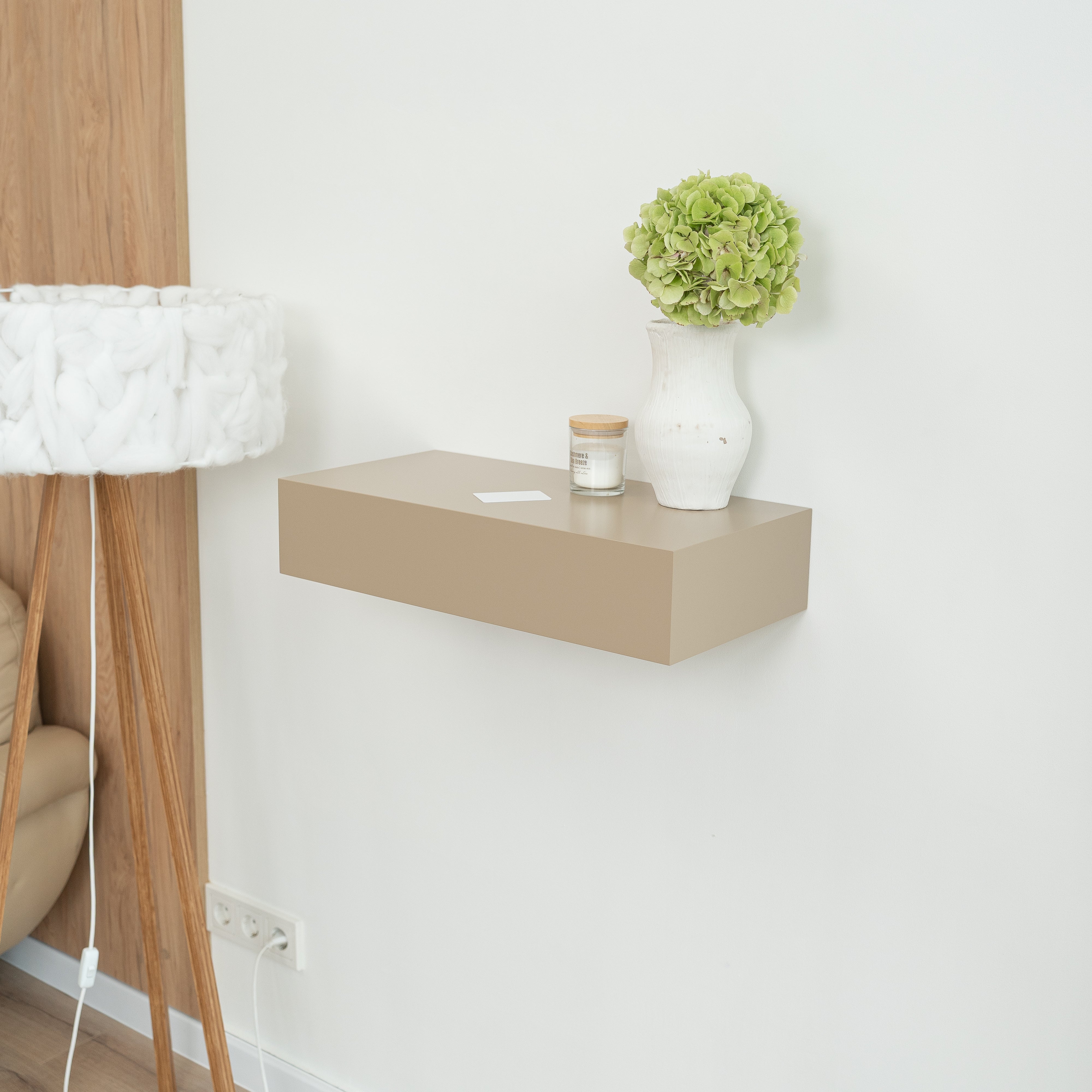 Smart Hidden Drawer Shelf - Gray Beige