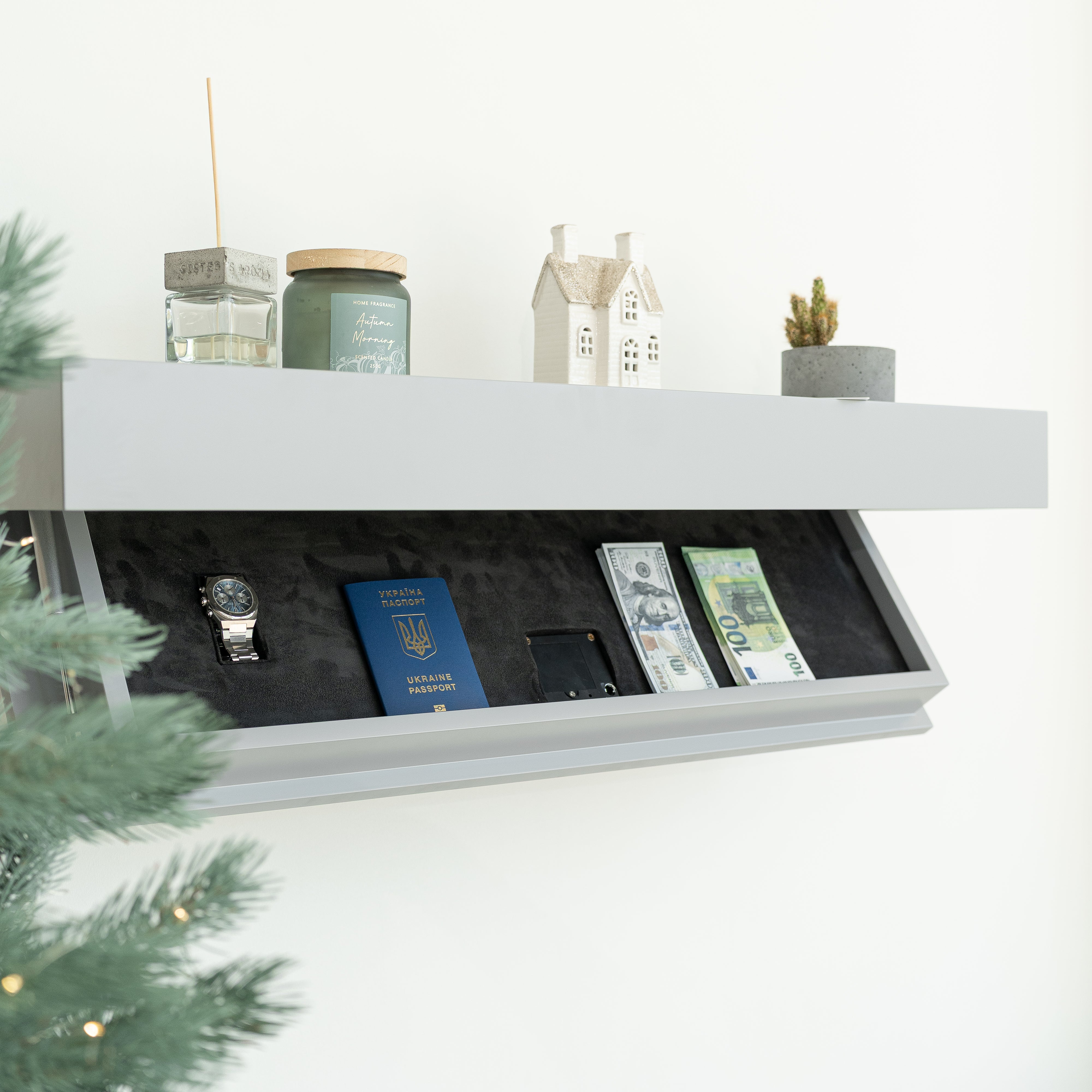 Hidden Wall-Mounted Safe Drawer - Window Grey