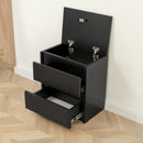 Bedside table with Locked Hidden Storage - Black