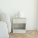Modern Nightstand with Locked Hidden Storage - Oak Craft White