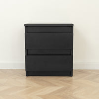 Bedside table with Locked Hidden Storage - Black