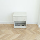 Modern Nightstand with Locked Hidden Storage - Oak Craft White