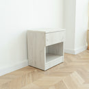 Modern Nightstand with Locked Hidden Storage - Oak Craft White