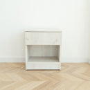 Modern Nightstand with Locked Hidden Storage - Oak Craft White