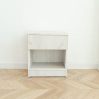 Modern Nightstand with Locked Hidden Storage - Oak Craft White