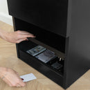 Modern Nightstand with Locked Hidden Storage - Black