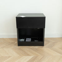 Modern Nightstand with Locked Hidden Storage - Black