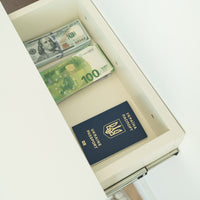 Wall-Mounted nightstand with hidden safe