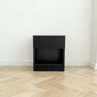 Modern Nightstand with Locked Hidden Storage - Black