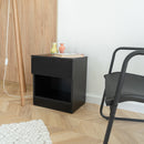 Modern Nightstand with Locked Hidden Storage - Black