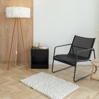 Modern Nightstand with Locked Hidden Storage - Black
