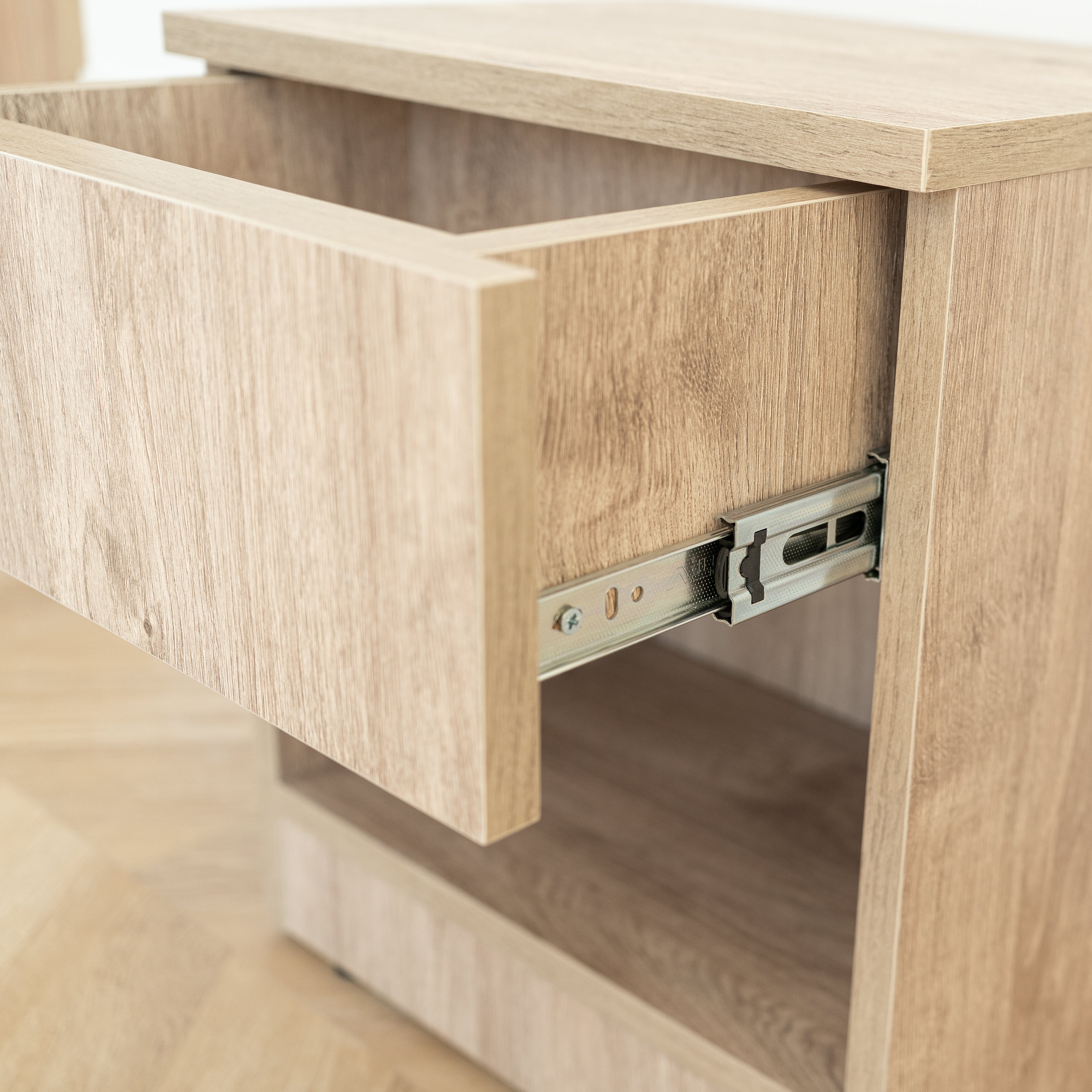 Modern Nightstand with Locked Hidden Storage - Harbor Oak Vintage