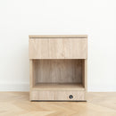 Modern Nightstand with Locked Hidden Storage - Harbor Oak Vintage