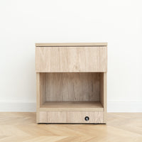 Modern Nightstand with Locked Hidden Storage - Harbor Oak Vintage