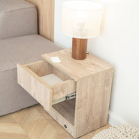Modern Nightstand with Locked Hidden Storage - Harbor Oak Vintage