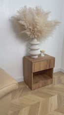 Modern Nightstand with Locked Hidden Storage - Golden Craft Oak