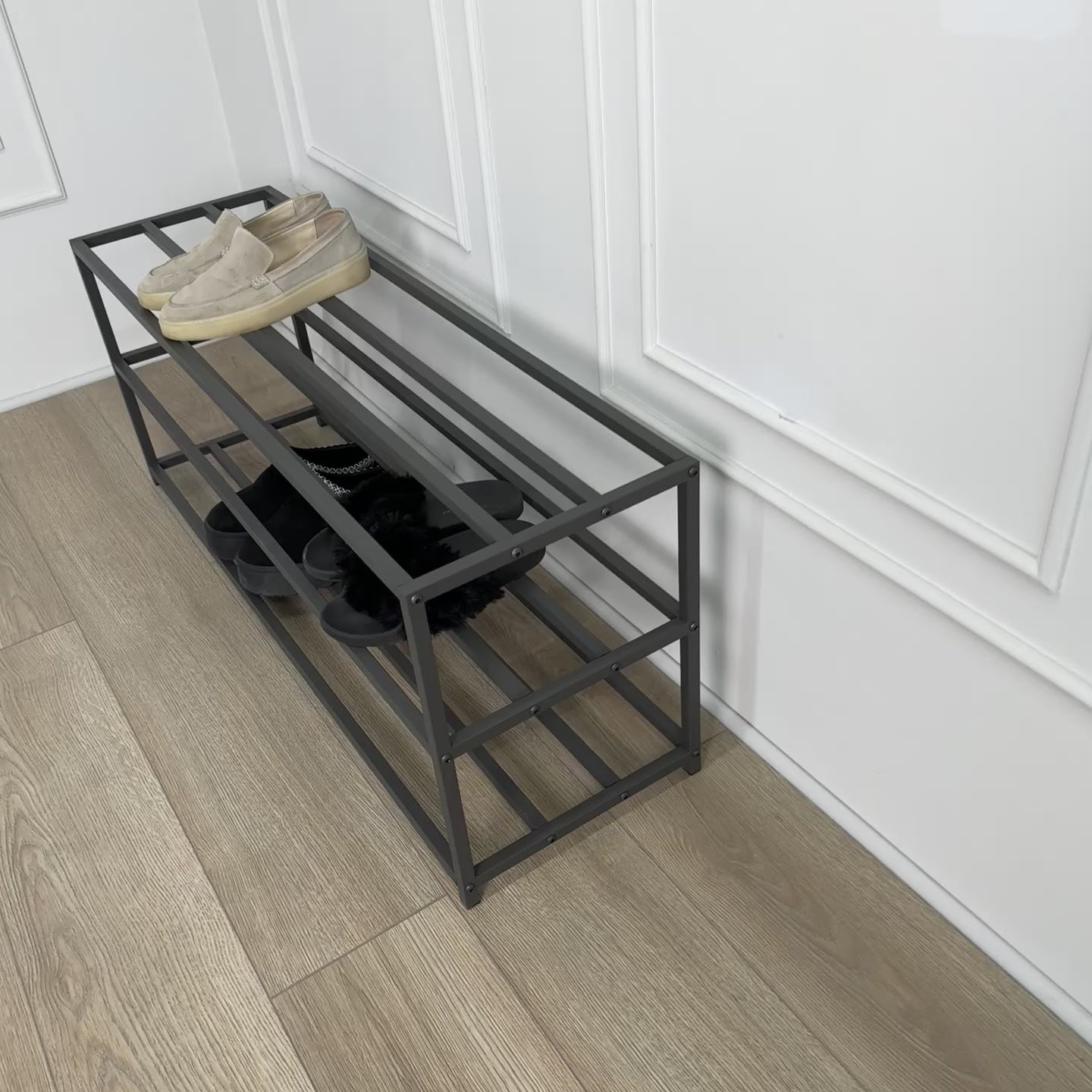 Compact Metal Shoe Rack