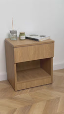 Modern Nightstand with Locked Hidden Storage - Stone Oak